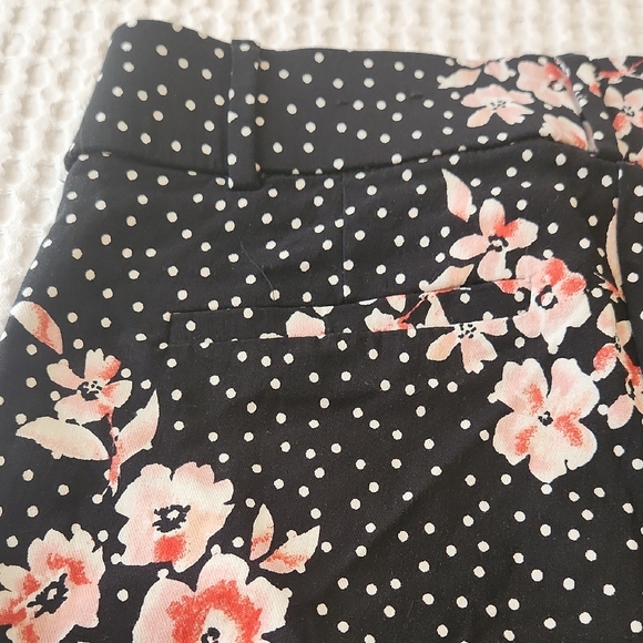 Jules & Leopold Black Polka Dot Pants with Pink Floral Accents Sz SM - Picture 9 of 13